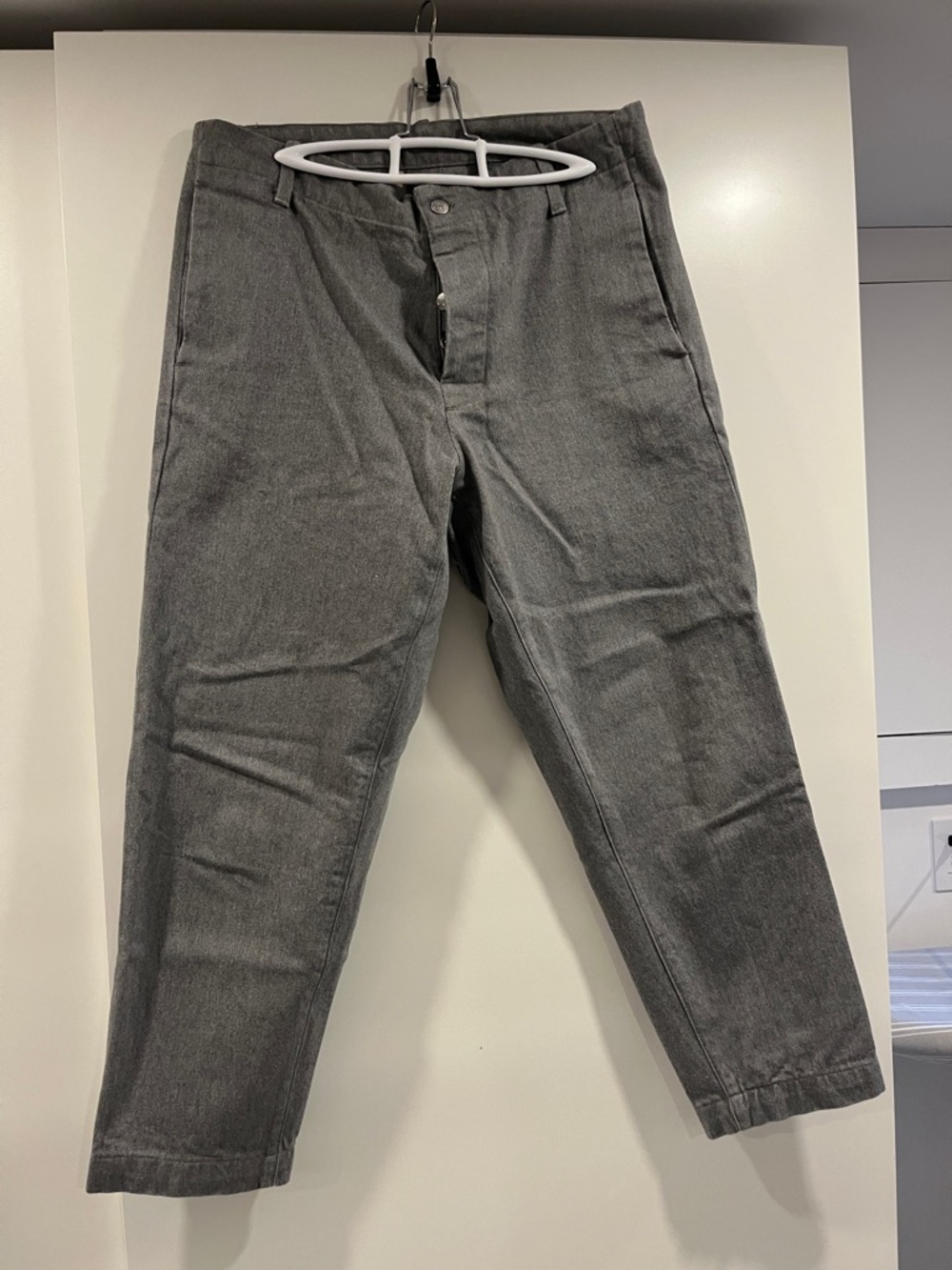 Men’s Grey Straight-Leg Pants